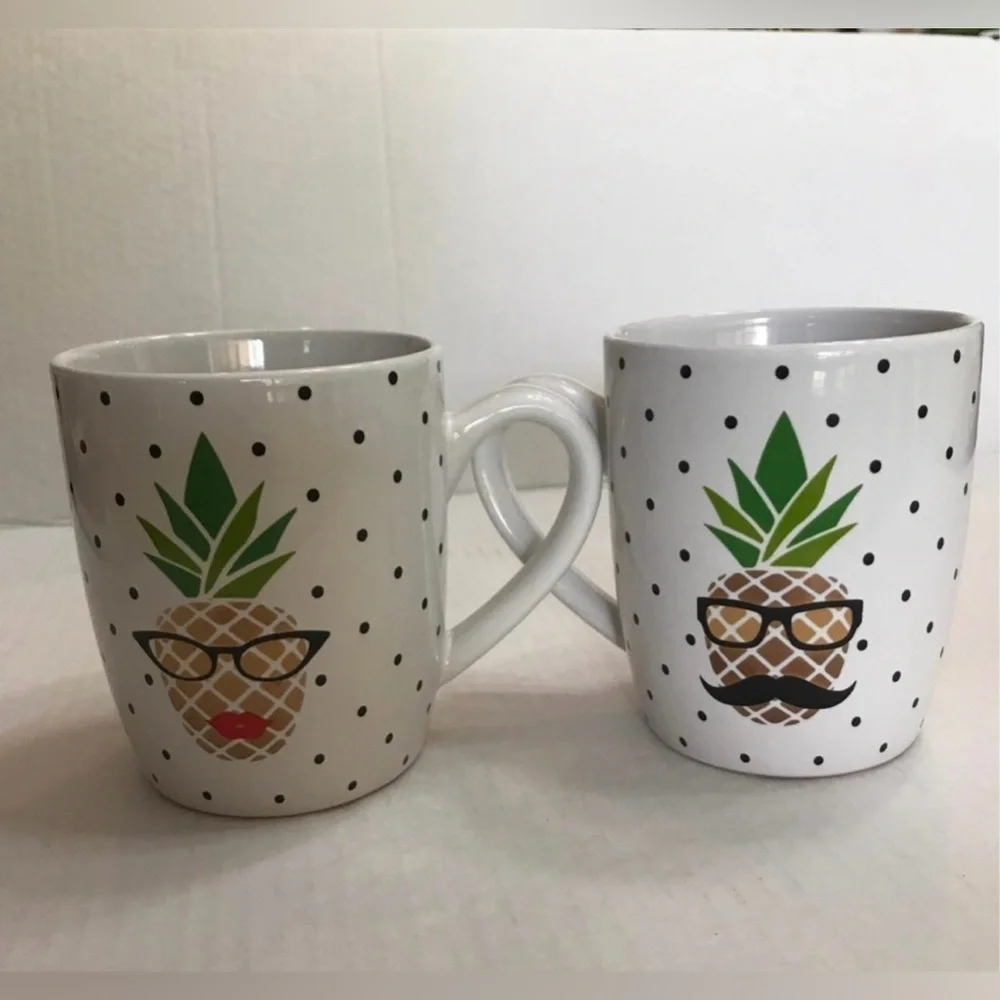 AMERICAN ATELIER (2)  Pineapple Coffee Mugs - Picture 3 of 7